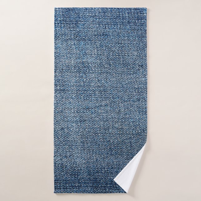 Shabby Denim Textur für Hintergrund. Blue Jeans Badehandtuch (Badehandtuch)