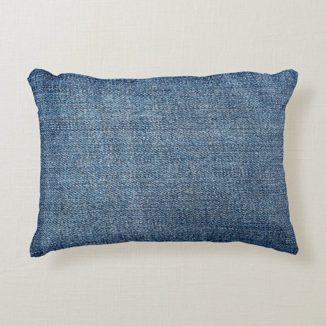 Shabby Denim Textur für Hintergrund. Blue Jeans Dekokissen (Vorderseite)