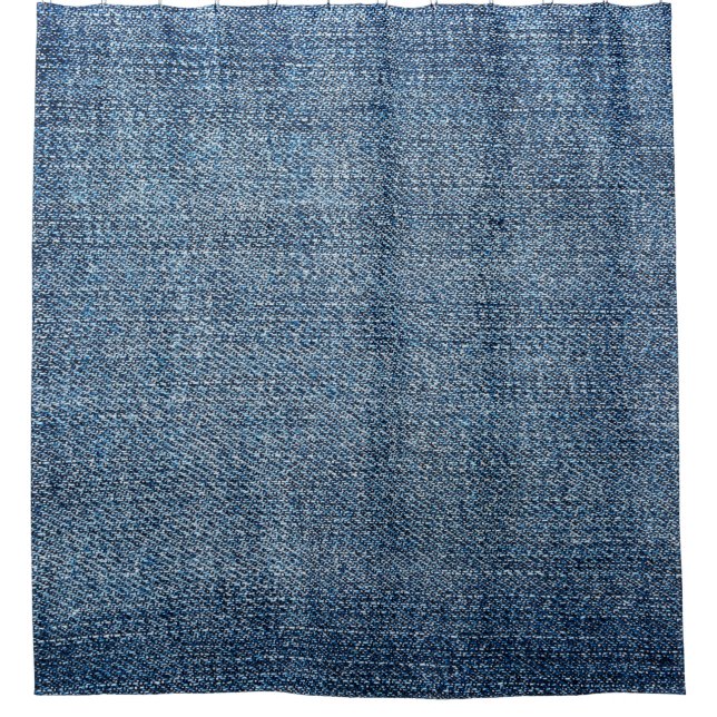 Shabby Denim Textur für Hintergrund. Blue Jeans Duschvorhang (Vorderseite)