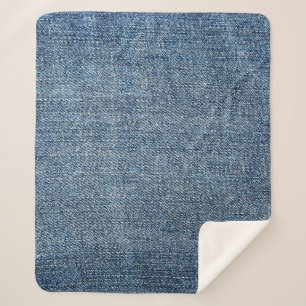 Shabby Denim Textur für Hintergrund. Blue Jeans Sherpadecke