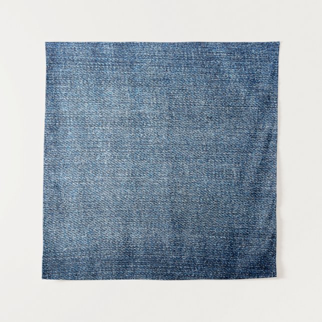 Shabby Denim Textur für Hintergrund. Blue Jeans Wandteppich (Vorderseite)
