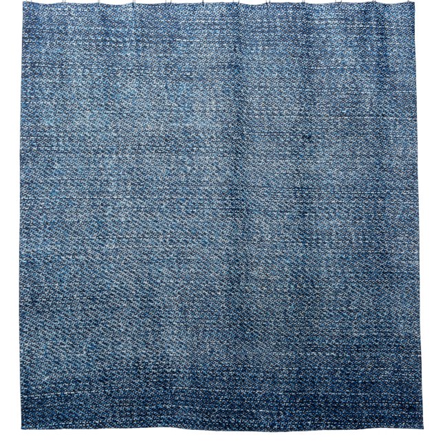 Shabby denim texture for background. Blue Jeans Duschvorhang (Vorderseite)