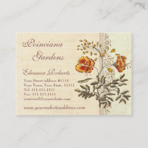 Shabby Elegance Vintag Poinciana Blume Visitenkarte