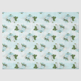 Shabby Floral Aqua Serie Design 1 Seidenpapier