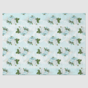 Shabby Floral Aqua Serie Design 1 Seidenpapier
