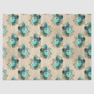 Shabby Floral Aqua Serie Design 3 Seidenpapier