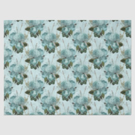 Shabby Floral Aqua Serie Design 7 Seidenpapier