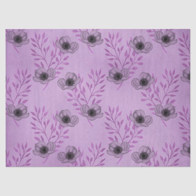 Shabby Floral Lila Series Design 4 Seidenpapier (Vorderseite)
