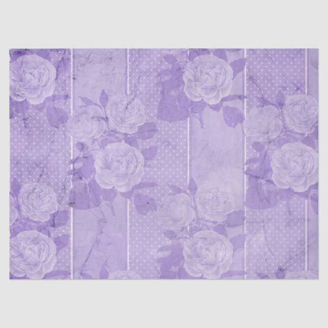Shabby Floral Lila Series Design 7 Seidenpapier (Vorderseite)