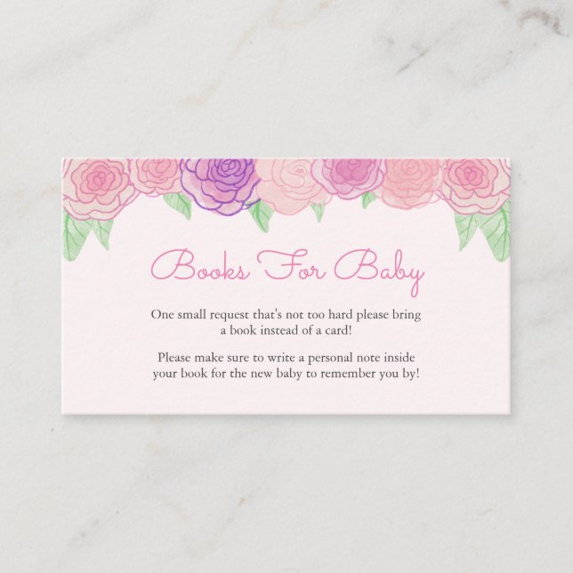 Shabby Floral Rose Babydusche Buchungsanfrage Begleitkarte (Vorderseite)
