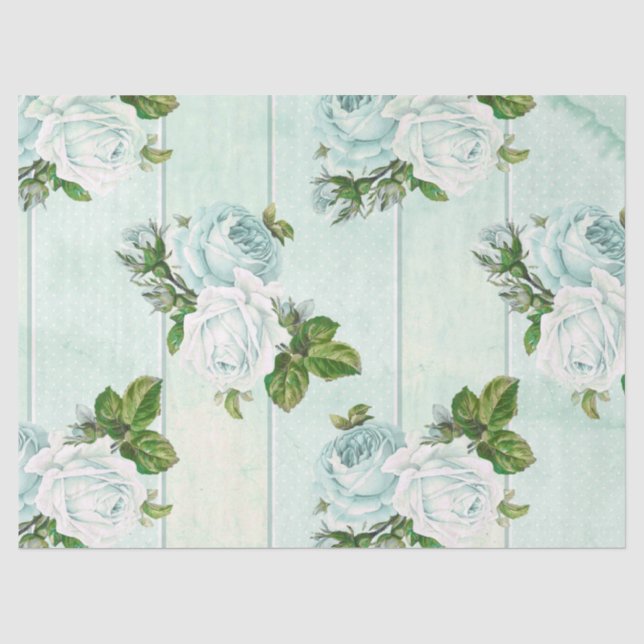 Shabby Floral Turquoise Series Design 11 Seidenpapier (Vorderseite)