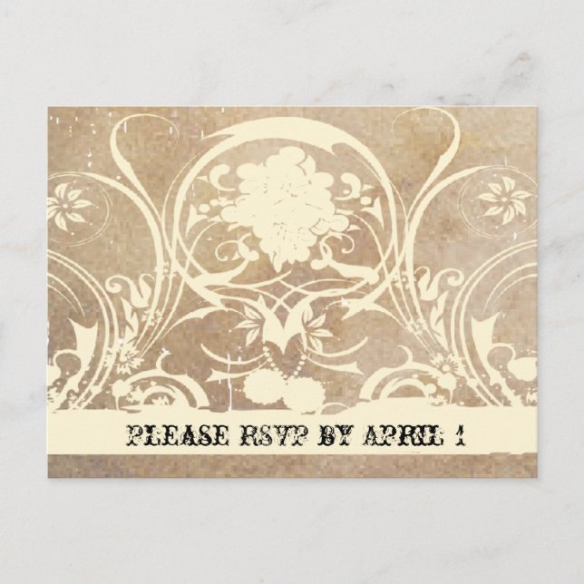 Shabby Lace Parchment UAWG Einladungspostkarte (Vorderseite)