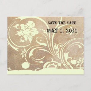 Shabby Lace Save the Date Ankündigungspostkarte
