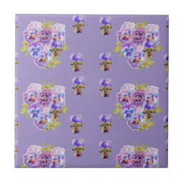 Shabby Lila Pansy Veilchen Blumenstrauß Keramik Ti Fliese