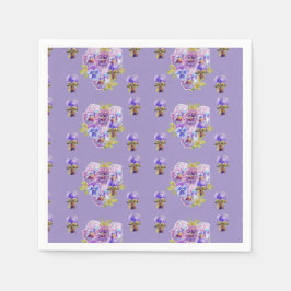 Shabby Lila Pansy viola Serviette Napkins Lila
