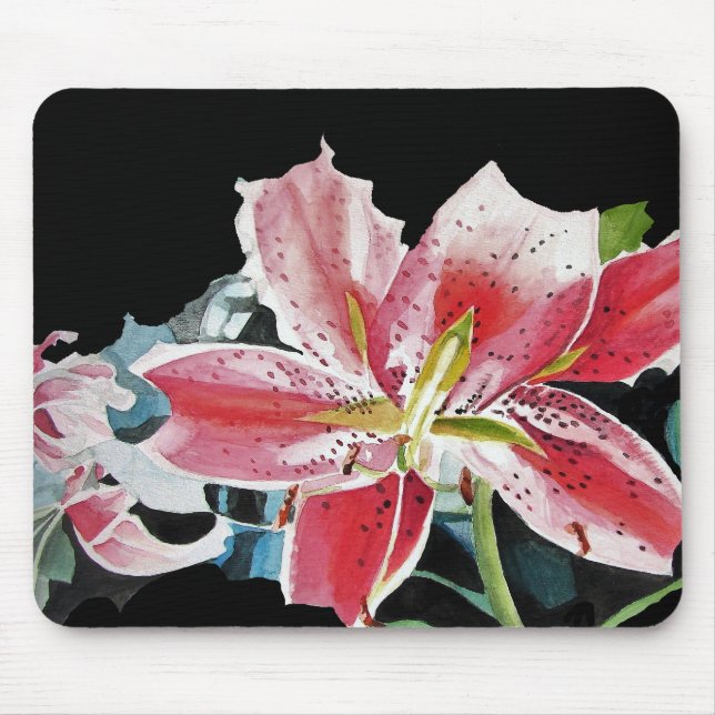 Shabby Lily Lilien Art Computer Mouse Mat Pad Mousepad (Vorne)
