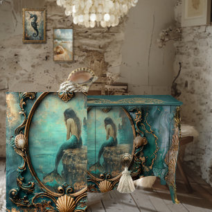Shabby Mermaid, Fantasy, Barock Muscheln Seidenpapier