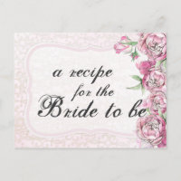 Shabby Peony Vintage Floral Chic Bride Carte Recet