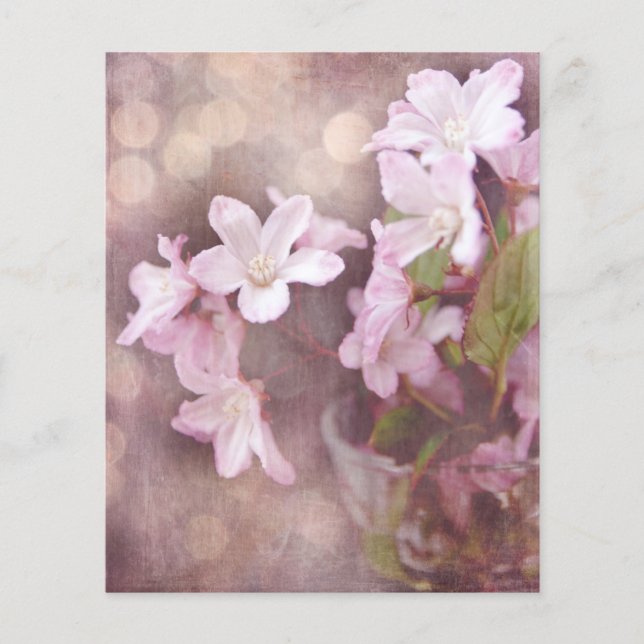 Shabby Pink Floral & Bokeh Ephemera (Vorderseite)