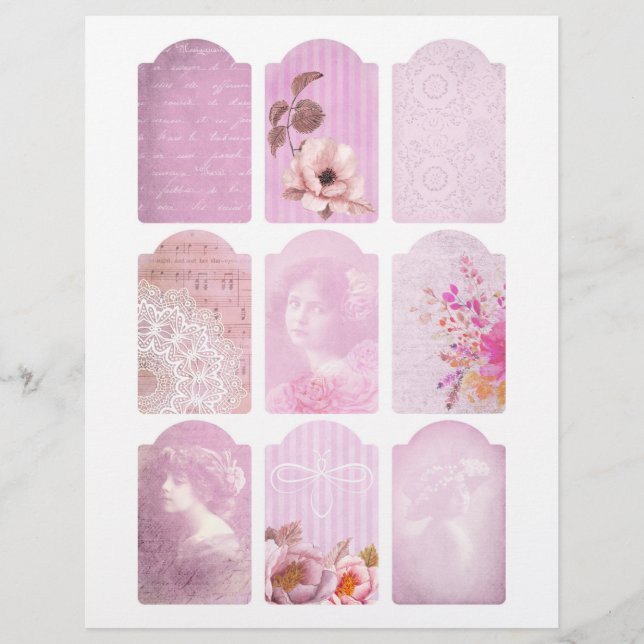 Shabby Pink Junk Journal Elements (Vorderseite)