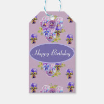 Shabby Pink Pansy Floral Party Lila Strip Geschenk
