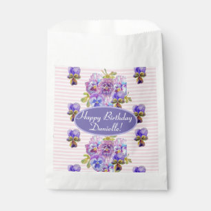 Shabby Pink Pansy Party Cake Fevor Bag Geschenktütchen