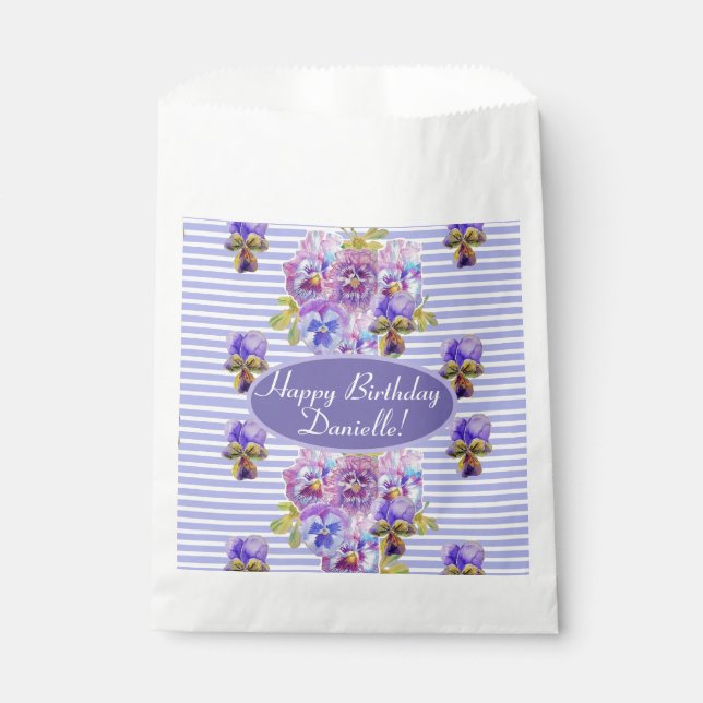 Shabby Pink Rose Blumenkohl Tee Party Geschenktütchen (Vorderseite)