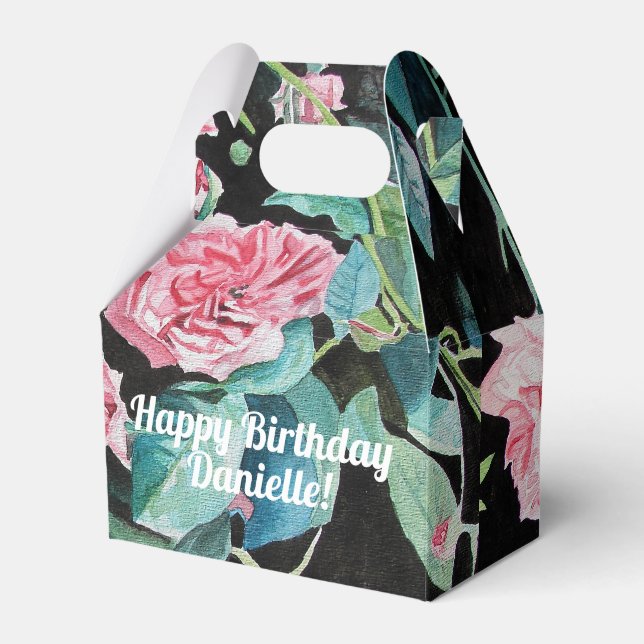 Shabby Pink Rose Blumenkohl Tee Party Kuchen Gefal Geschenkschachtel (Vorderseite)