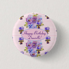 Shabby Pink Rose Blumenkohl Tee Party Lila Button