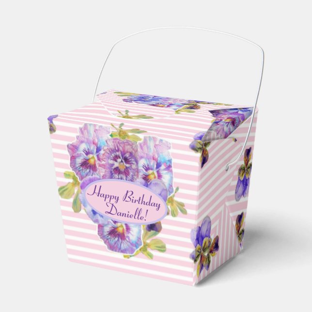 Shabby Pink Rose Blumenkohl Tee Party Lila Geschenkschachtel (Vorderseite)