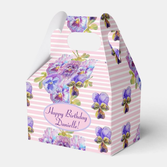Shabby Pink Rose Blumenkohl Tee Party Lila Geschenkschachtel (Vorderseite)