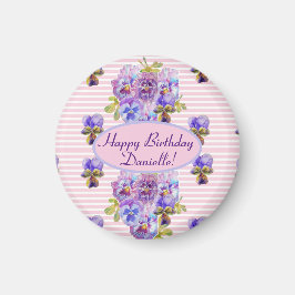Shabby Pink Rose Blumenkohl Tee Party Lila Magnet