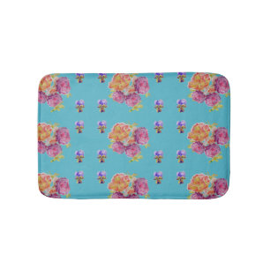 Shabby Pink Roses Rose Blume Bath Mat Badematte