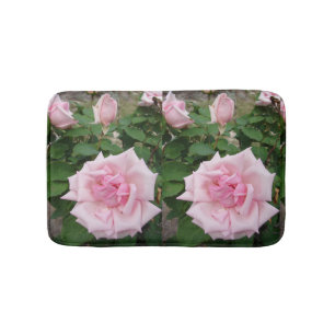 Shabby Pink Roses Rose Blume Bath Mat Badematte
