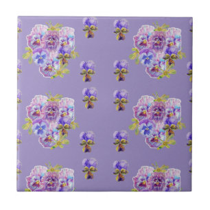 Shabby Purple Pansy violet carreaux de céramique f