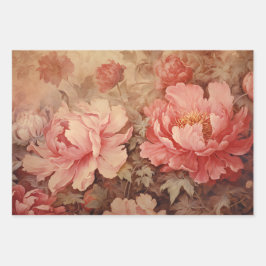 SHABBY ROMANTIC ROSE PEONY DEKORATIVE PAPIER SET