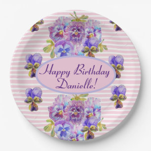 Shabby Rosa Rose Blumenkohl Tee Party Lila Pappteller