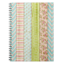 Shabby Rose Pastel Muster auf rustikale Hütte Holz Notizblock