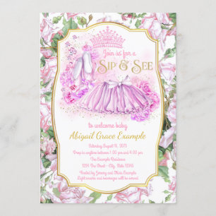 Shabby Rose Tutu Prinzessin Sip and See Einladunge Einladung