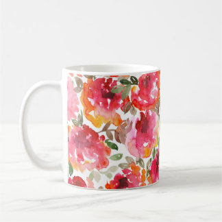 Shabby-rote Rosen, nahtloses Muster. Kaffeetasse