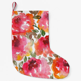 Shabby-rote Rosen, nahtloses Muster. Kleiner Weihnachtsstrumpf