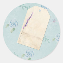 Shabby Scrapbook Verschönerung Blauer Flora Runder Aufkleber