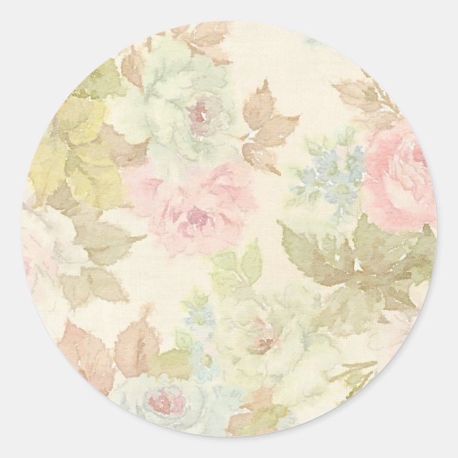 Shabby Tea Party Runder Aufkleber (Vorderseite)