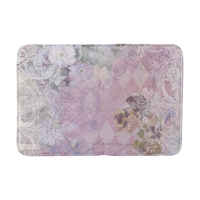 Shabby Vintag Lila Badematte (Vorderseite)