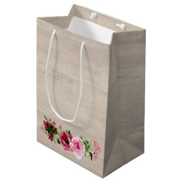 Shabby Vintage Rose Rustic Wood Wedding Mittlere Geschenktüte