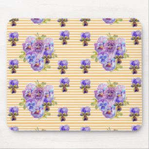 Shabby Yellow Pansy floral Computer Maus Mat Pad Mousepad