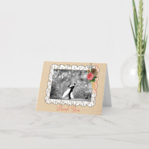 Shabbychic Jute Rosa Blumen Spitze Hochzeit Danke