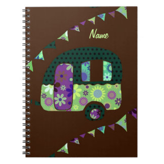 Shabbychic Retro-Anhänger, Camper, Karawanenammer Notizblock