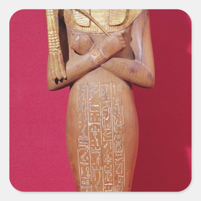 Shabti Figur des Königs aus Grab von Tutankhamun Quadratischer Aufkleber (Vorderseite)