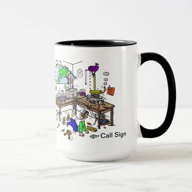 Shack se produit tasse drôle de radio-amateur (Droite)